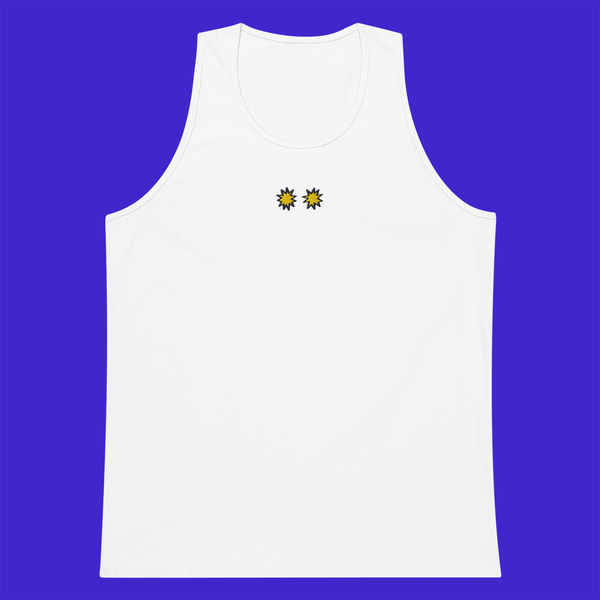 Men's Premium Tank Top - WHITE - StarsEyes (yellow)
