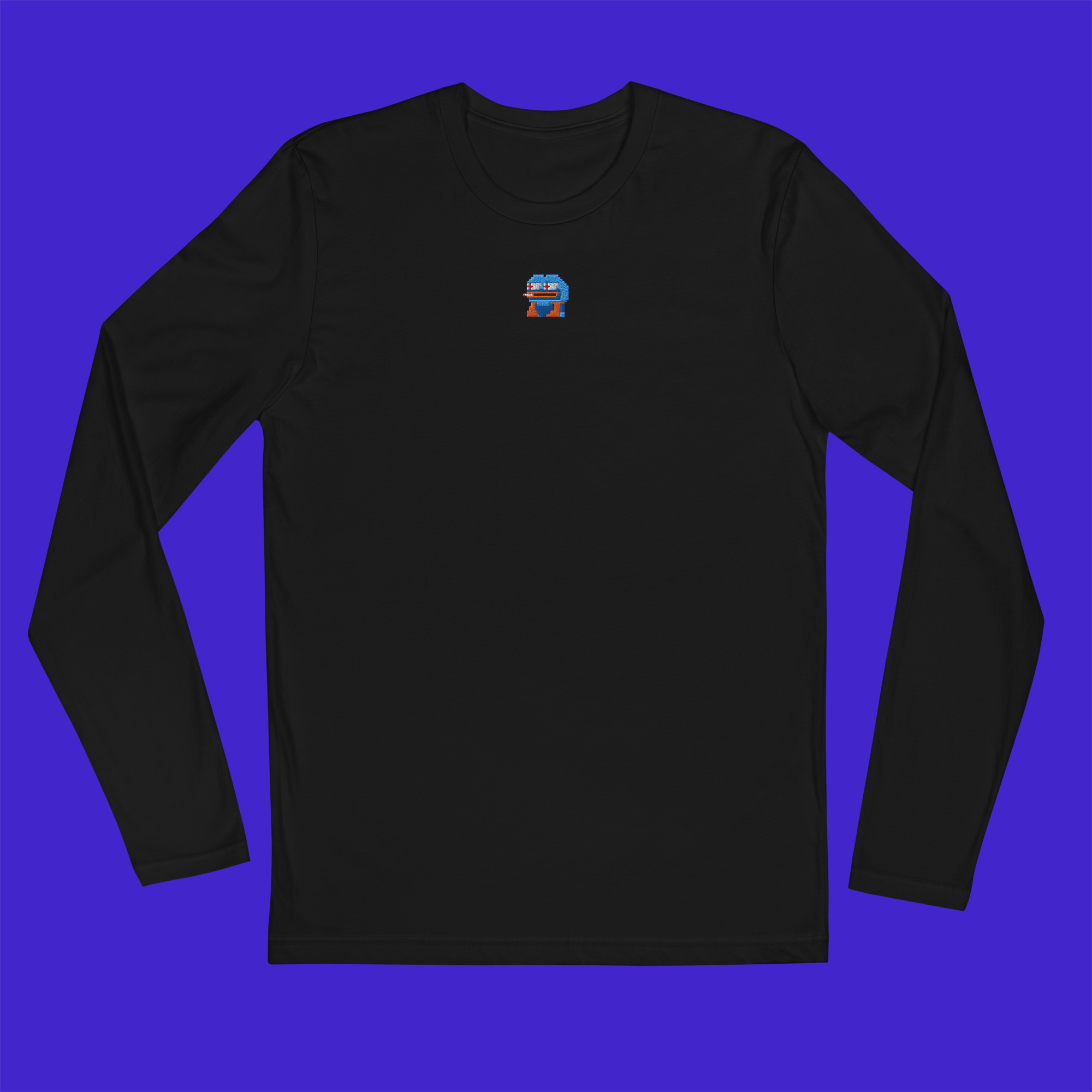 Men's Fitted Long Sleeve Shirt - BLACK - Gokupepe