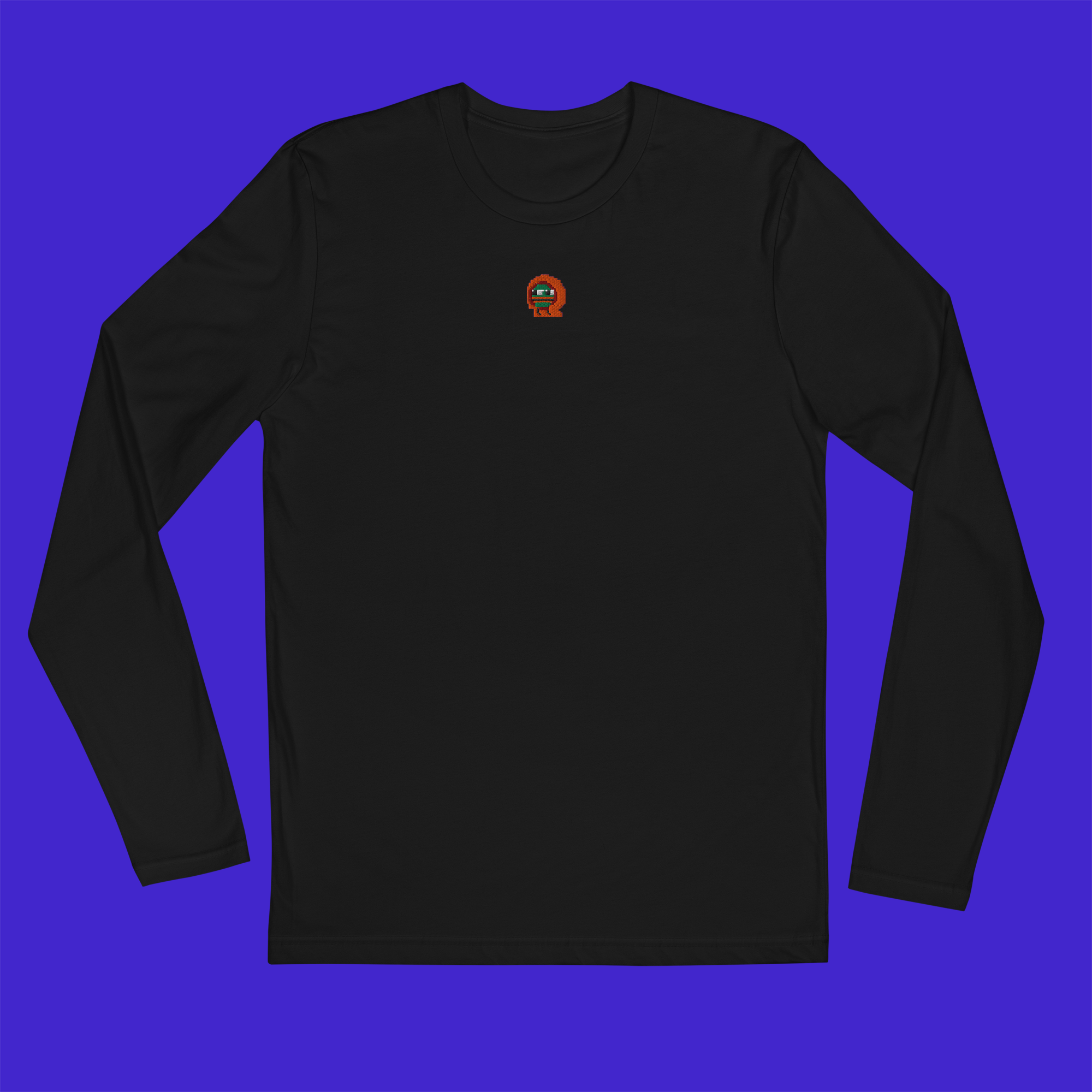 Men's Fitted Long Sleeve Shirt - BLACK - Kylepepe