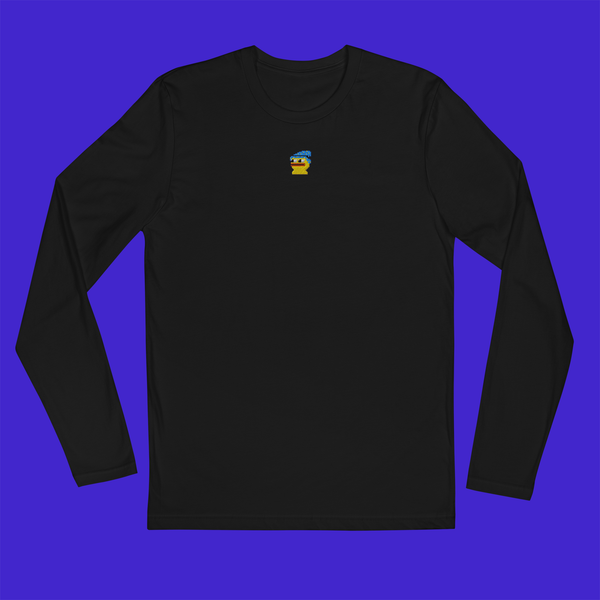 Men's Fitted Long Sleeve Shirt - BLACK - Pepewizard