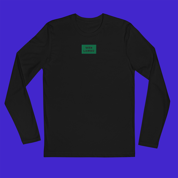 Men's Fitted Long Sleeve Shirt - BLACK - WEN LAMBO (green)