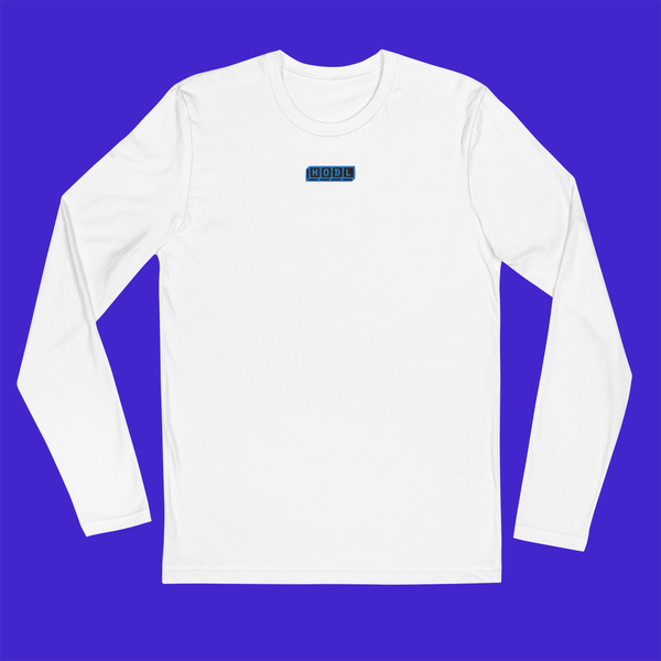 Men's Fitted Long Sleeve Shirt - WHITE - HODL