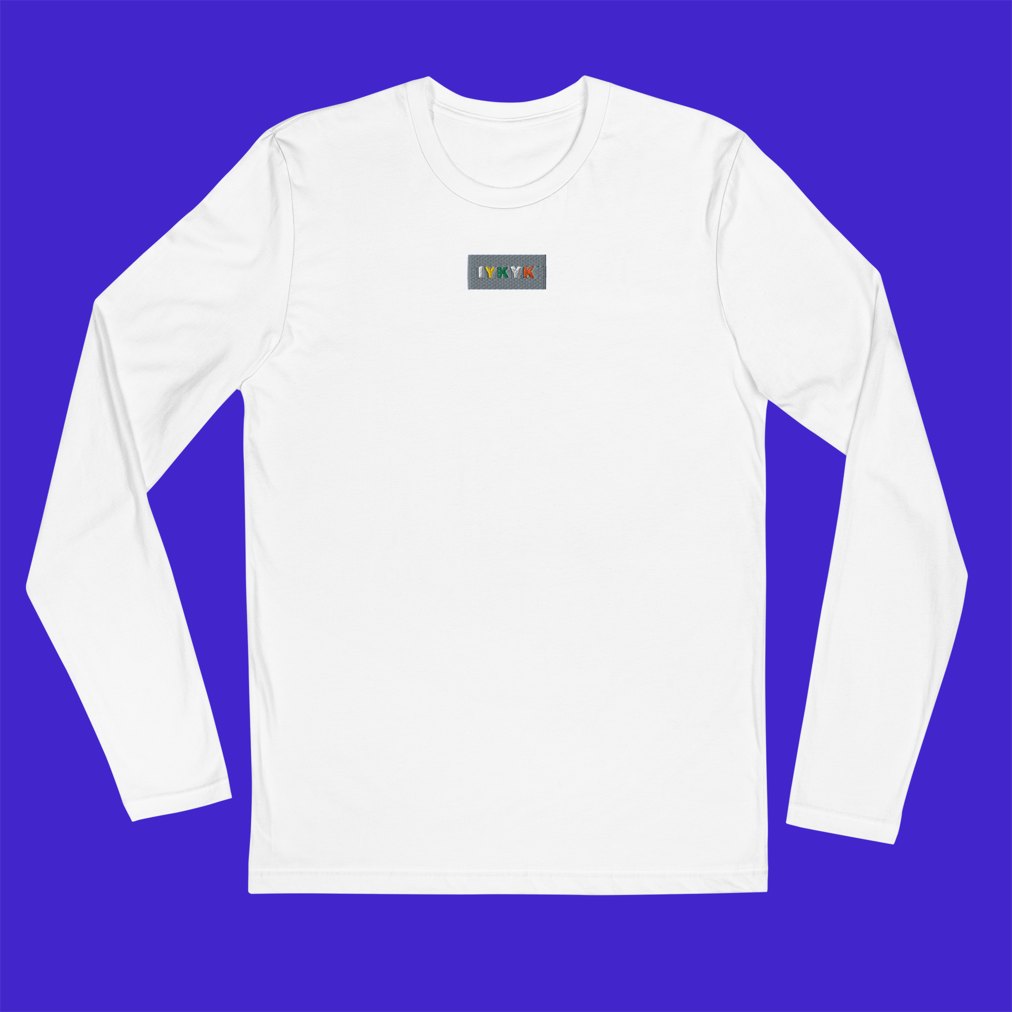 Men's Fitted Long Sleeve Shirt - WHITE - IYKYK