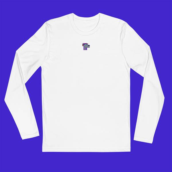 Men's Fitted Long Sleeve Shirt - WHITE - NodeDog