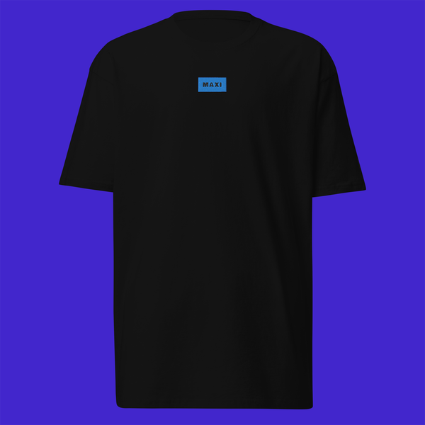 Men's Premium Heavyweight T-Shirt - Black - MAXI (blue)