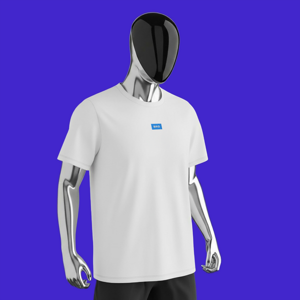 Men's Premium Heavyweight T-Shirt - White - BRO (blue)