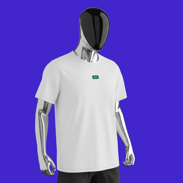 Men's Premium Heavyweight T-Shirt - White - BRO (green)