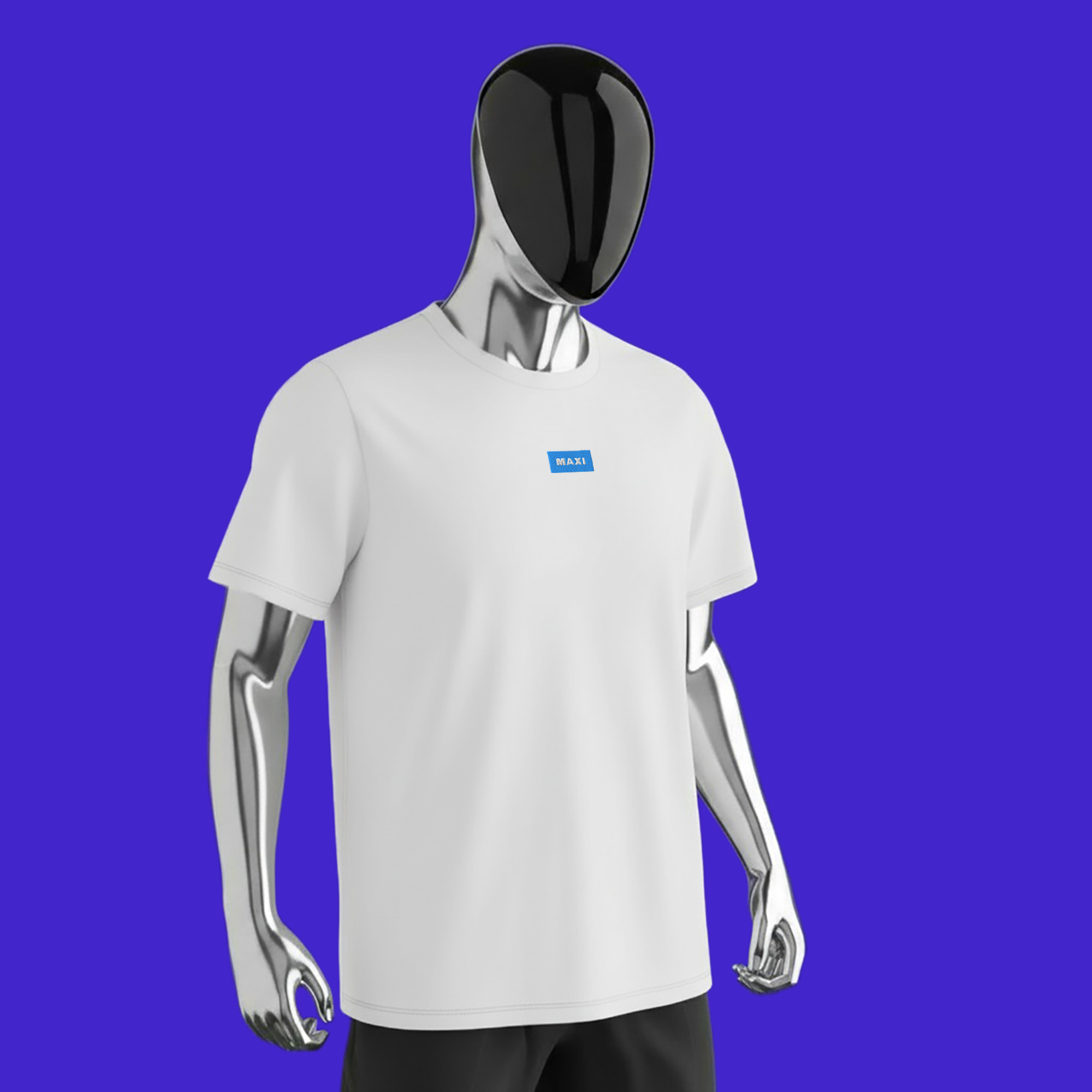 Men's Premium Heavyweight T-Shirt - White - MAXI (blue)