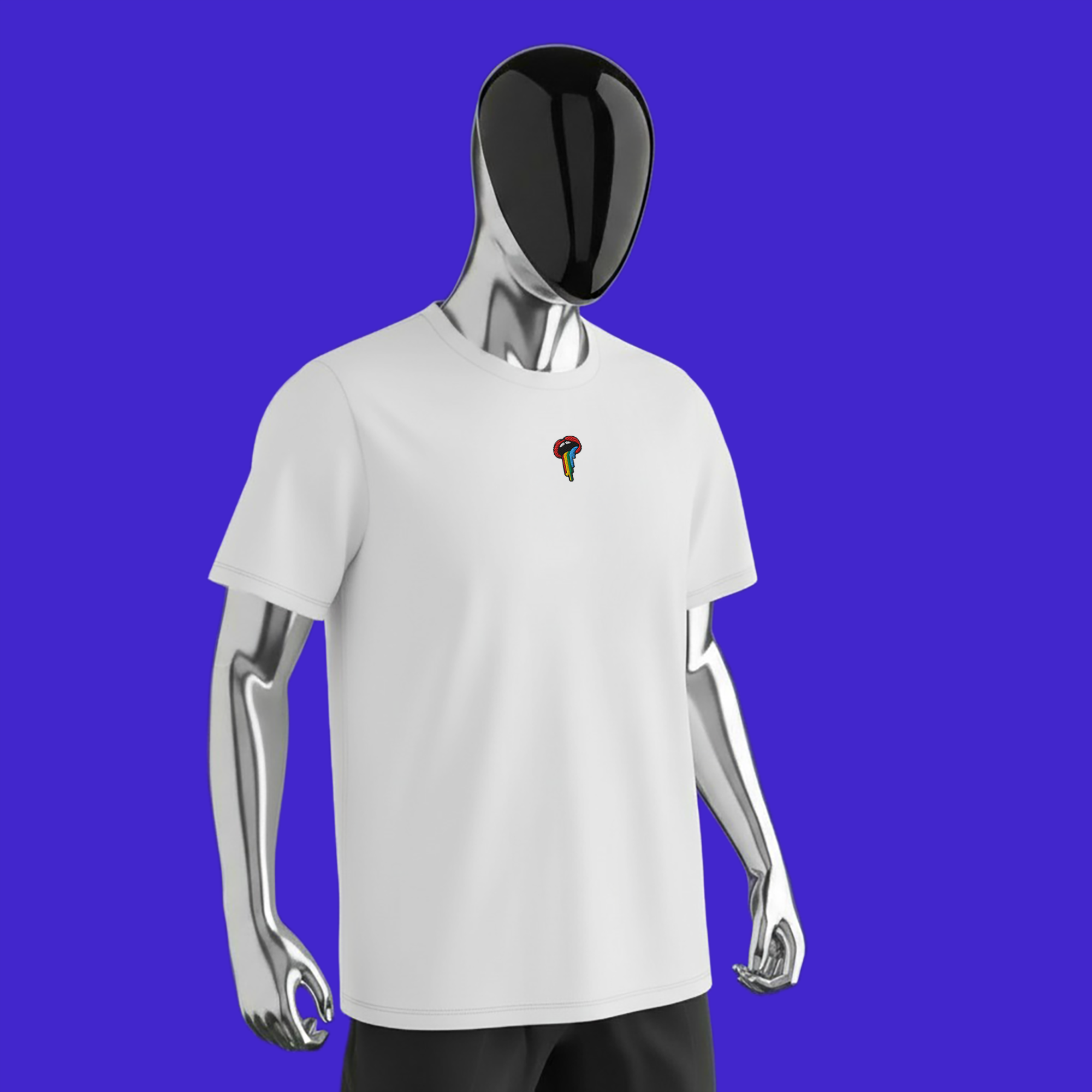 Men's Premium Heavyweight T-Shirt - White - Rainbow