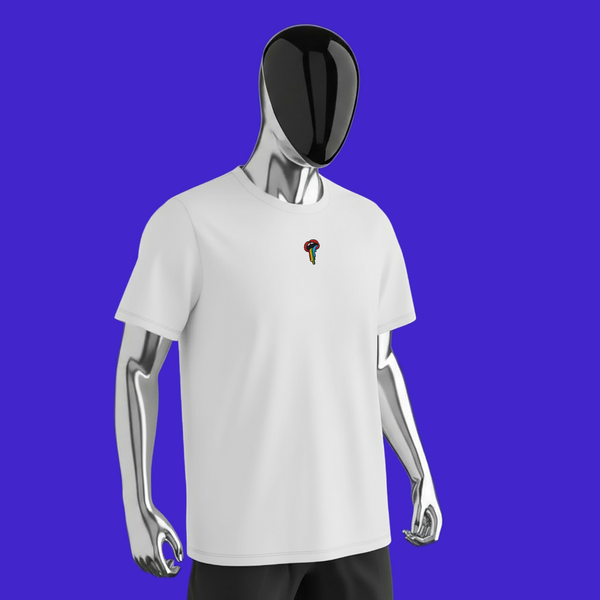 Men's Premium Heavyweight T-Shirt - White - Rainbow