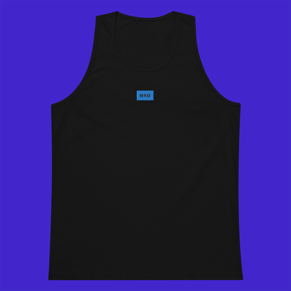 Men's Premium Tank Top - BLACK - BRO (blue)