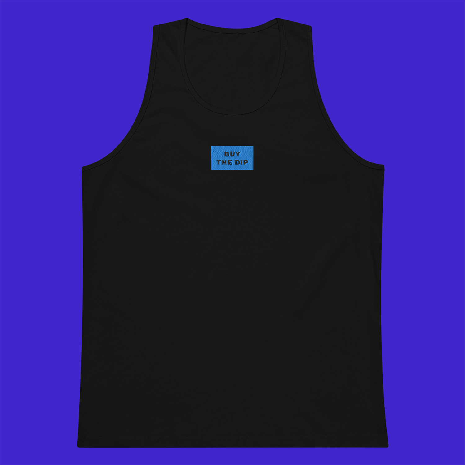 Men's Premium Tank Top - BLACK - BUY THE DIP (blue)