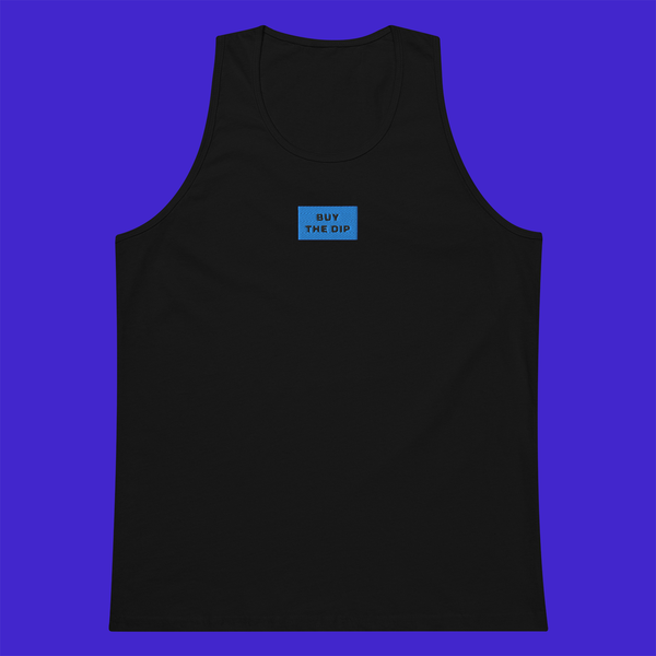 Men's Premium Tank Top - BLACK - BUY THE DIP (blue)