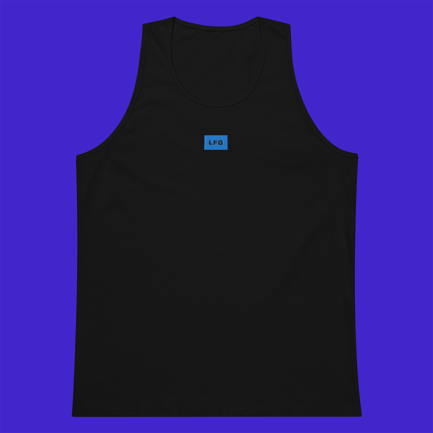 Men's Premium Tank Top - BLACK - LFG (blue)