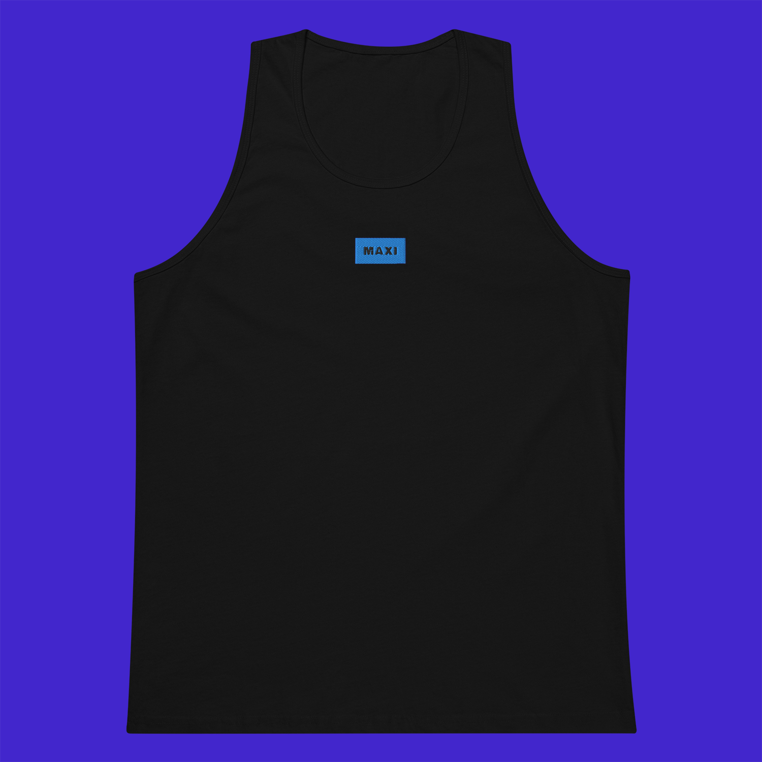 Men's Premium Tank Top - BLACK - MAXI (blue)
