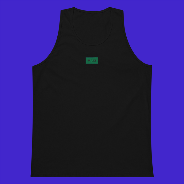 Men's Premium Tank Top - BLACK - MAXI (green)