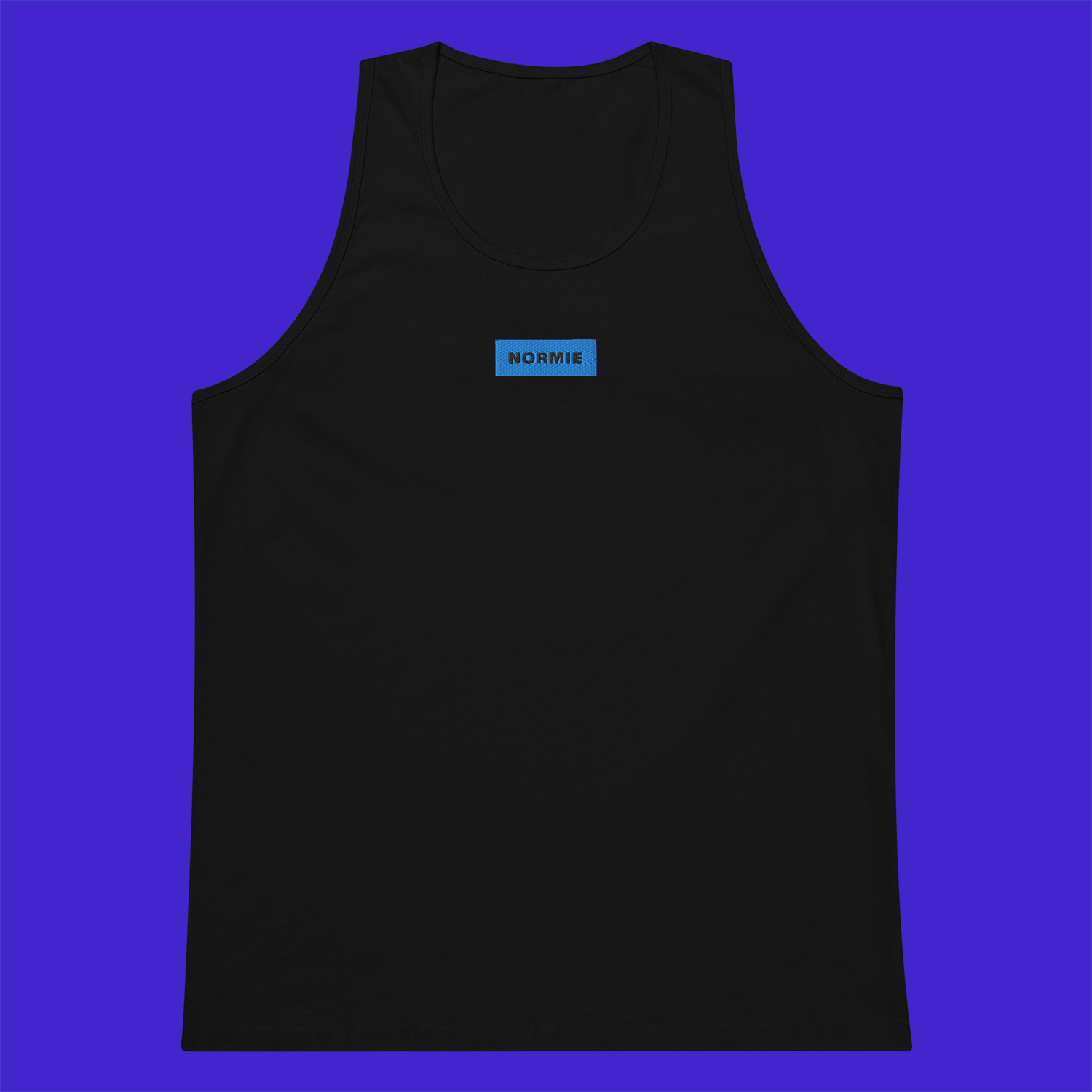 Men's Premium Tank Top - BLACK - NORMIE (blue)
