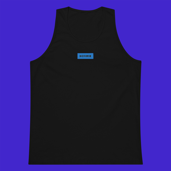 Men's Premium Tank Top - BLACK - NORMIE (blue)