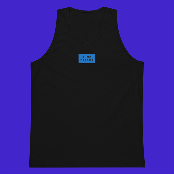 Men's Premium Tank Top - BLACK - PUMP DREAMS (blue)
