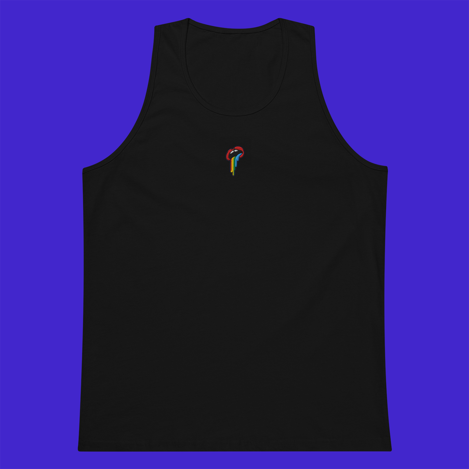 Men's Premium Tank Top - BLACK - Rainbow