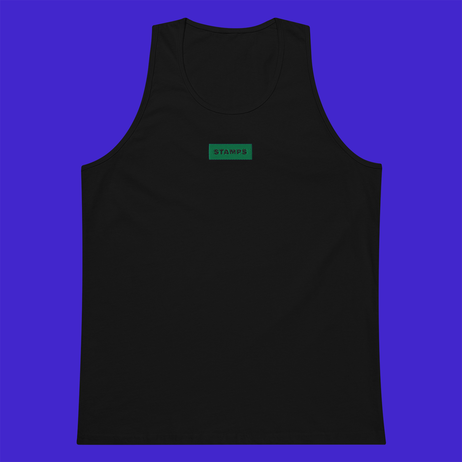 Men's Premium Tank Top - BLACK - STAMPS (green)