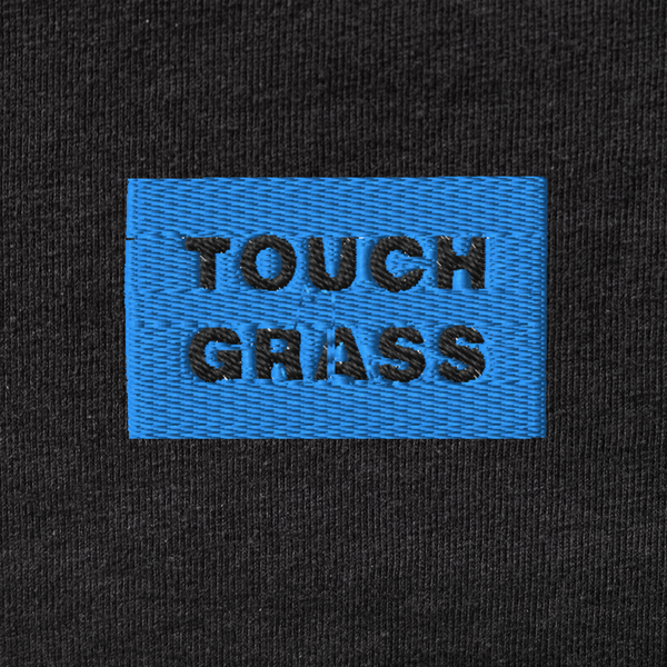 Men's Premium Tank Top - BLACK - TOUCH GRASS (blue)
