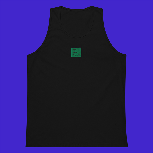 Men's Premium Tank Top - BLACK - TO THE MOON (green)