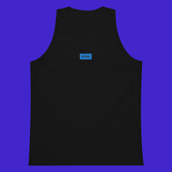 Men's Premium Tank Top - BLACK - UTXO (blue)