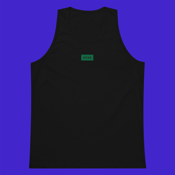 Men's Premium Tank Top - BLACK - UTXO (green)