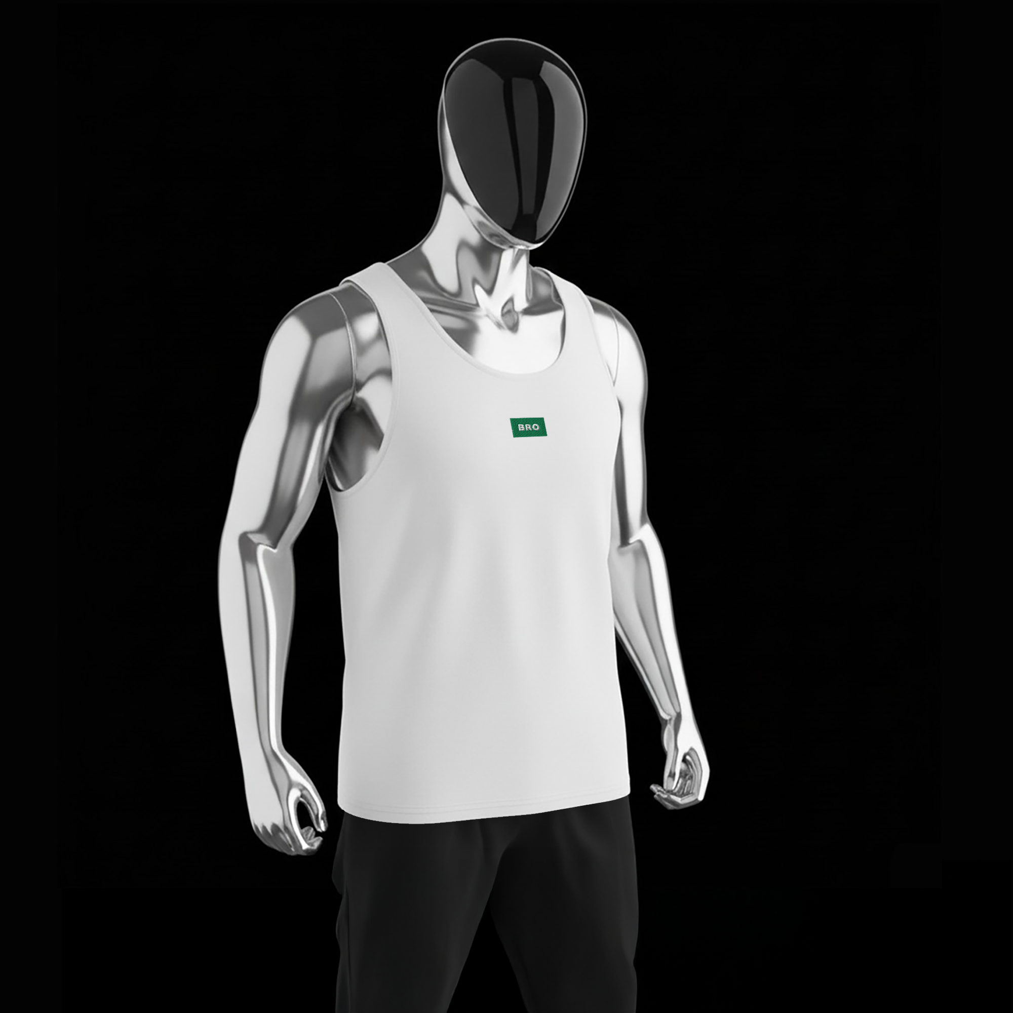 Men's Premium Tank Top - WHITE - BRO (green)