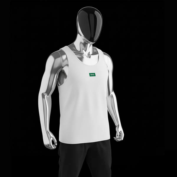 Men's Premium Tank Top - WHITE - BRO (green)