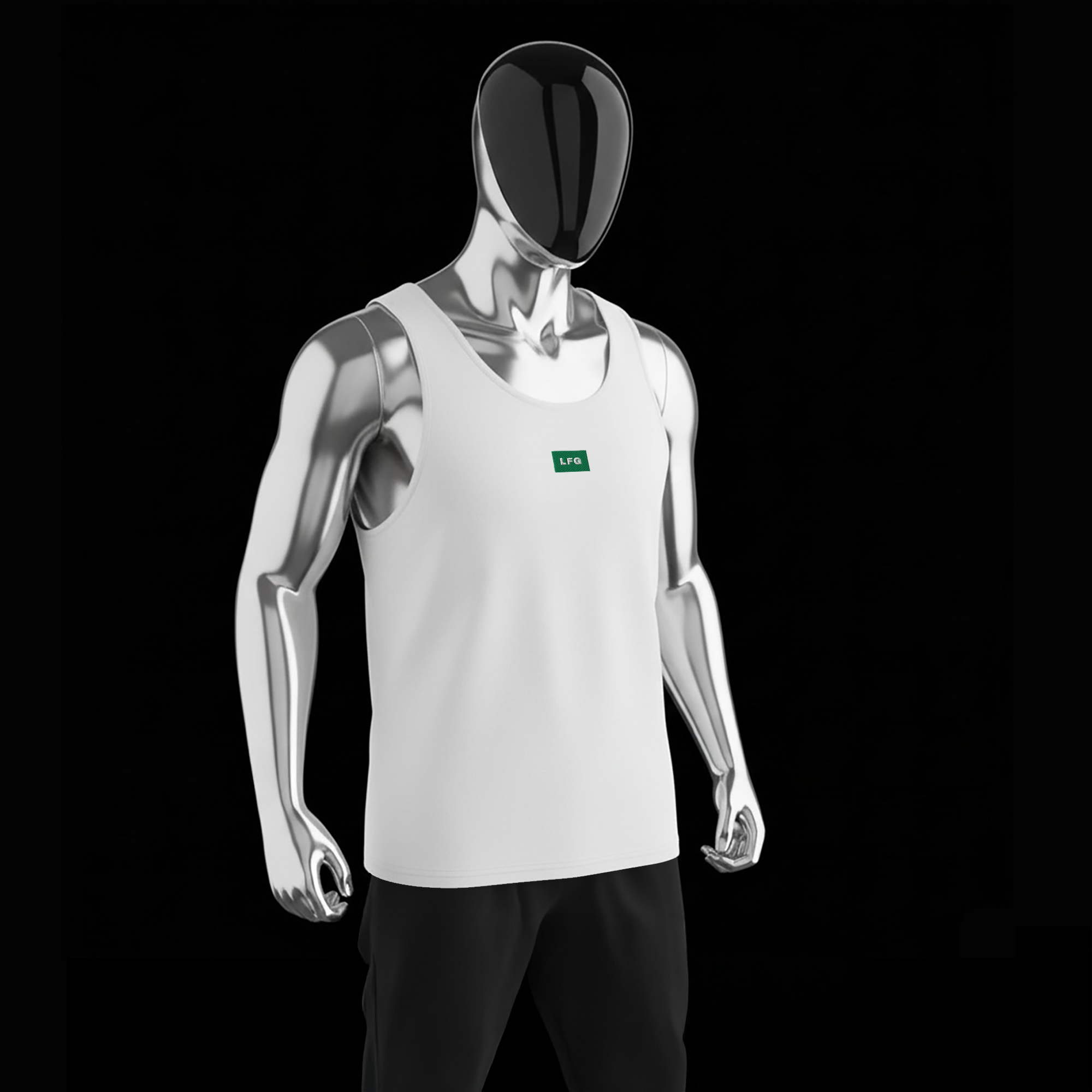 Men's Premium Tank Top - WHITE - LFG (green)