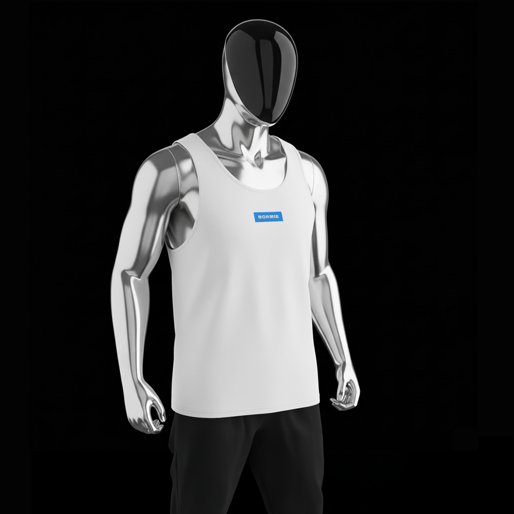 Men's Premium Tank Top - WHITE - NORMIE (blue)