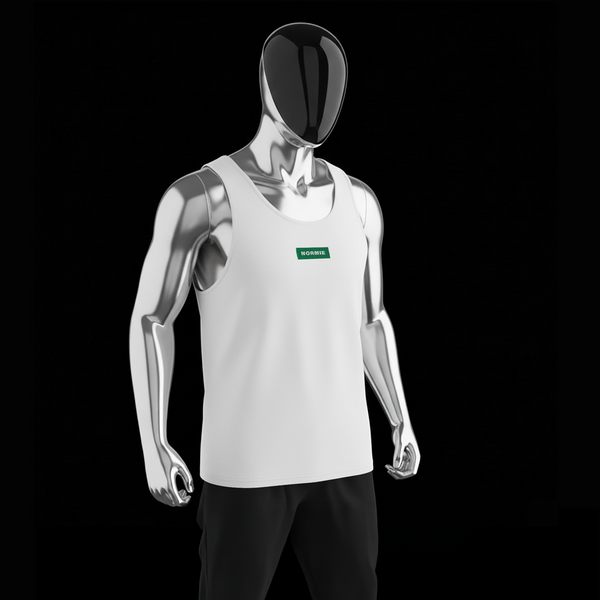 Men's Premium Tank Top - WHITE - NORMIE (green)