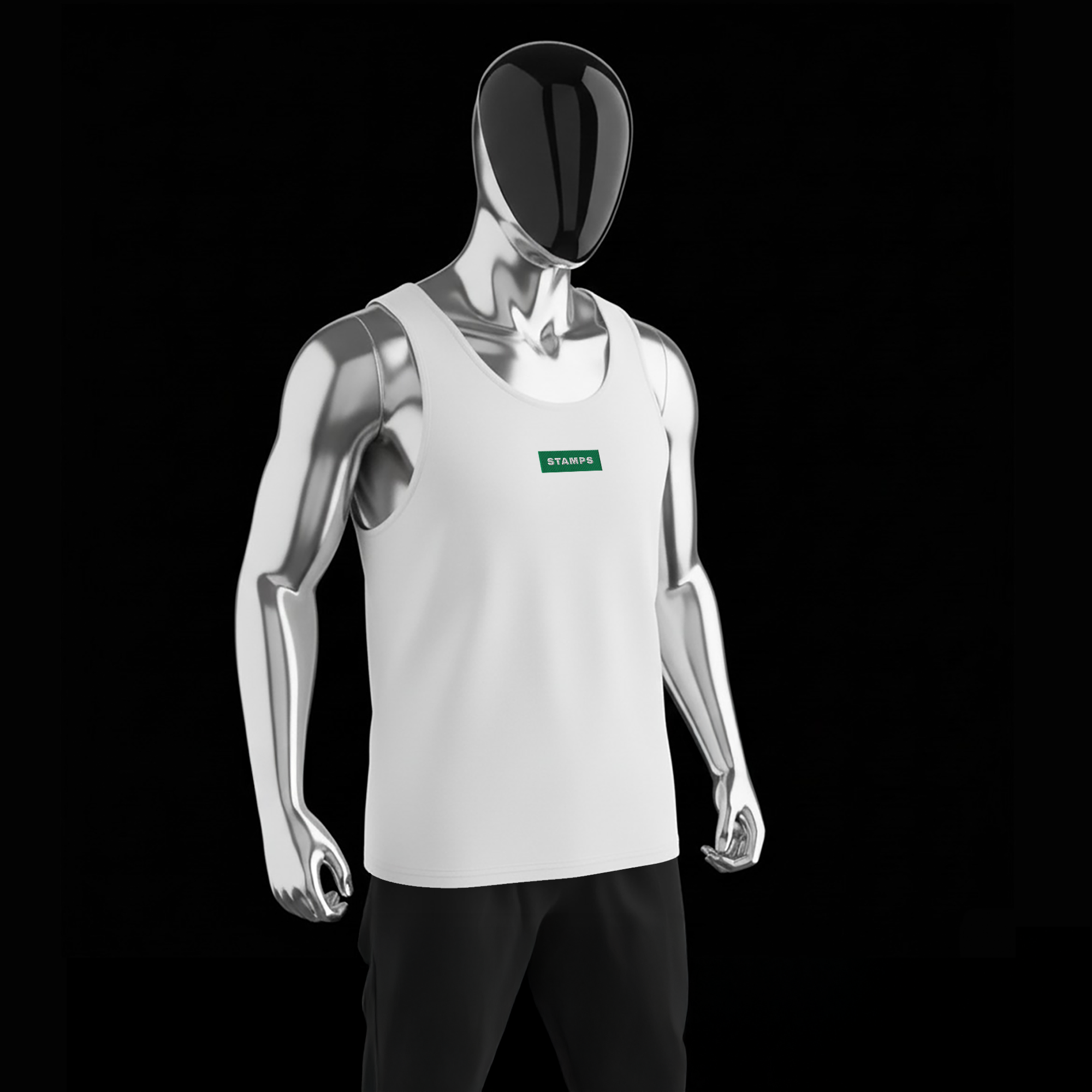 Men's Premium Tank Top - WHITE - STAMPS (green)