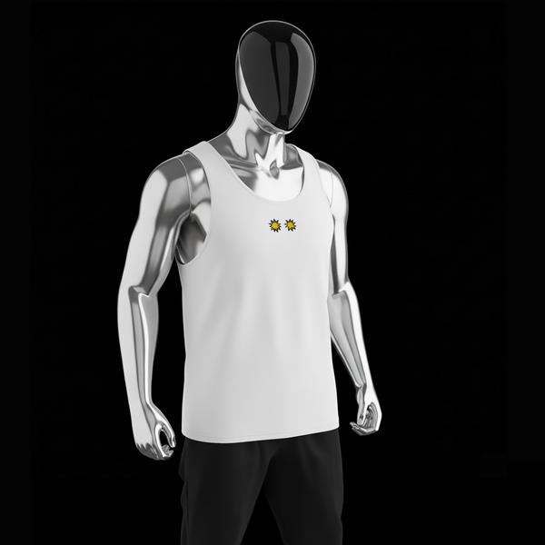 Men's Premium Tank Top - WHITE - StarsEyes (yellow)