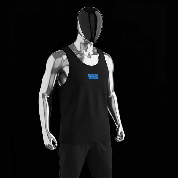 Men's Premium Tank Top - BLACK - BUY THE DIP (blue)