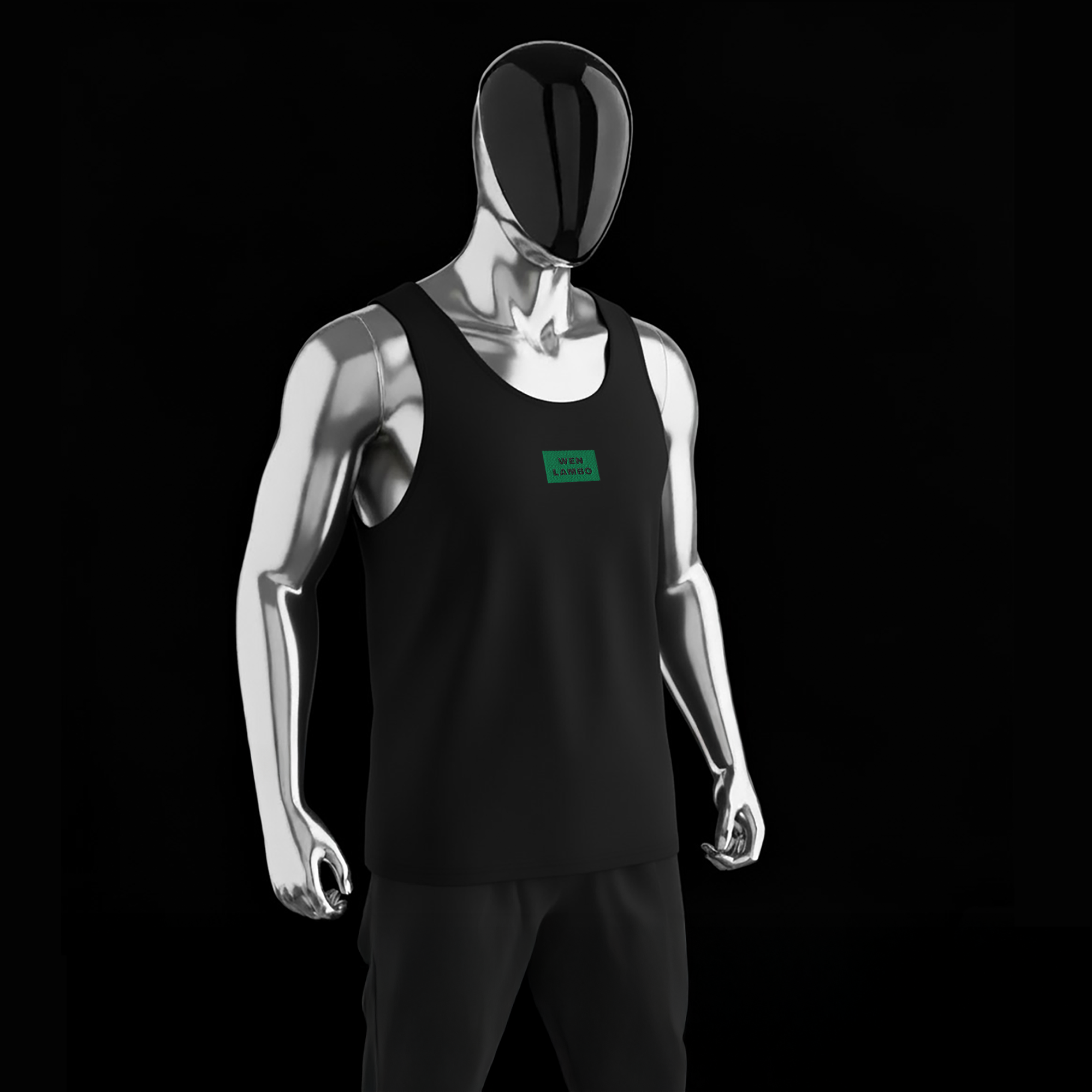 Men's Premium Tank Top - BLACK - WEN LAMBO (green)