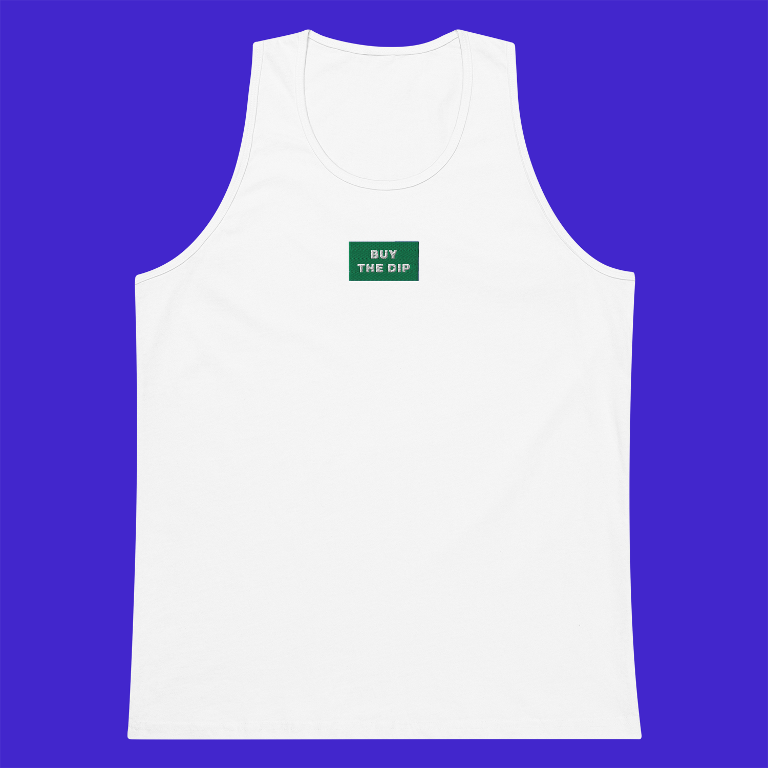 Men's Premium Tank Top - WHITE - BUY THE DIP (green)