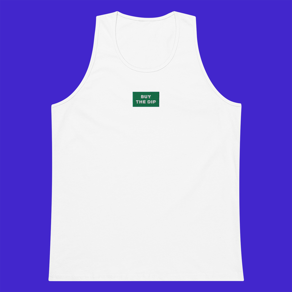 Men's Premium Tank Top - WHITE - BUY THE DIP (green)