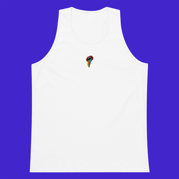 Men's Premium Tank Top - WHITE - Rainbow