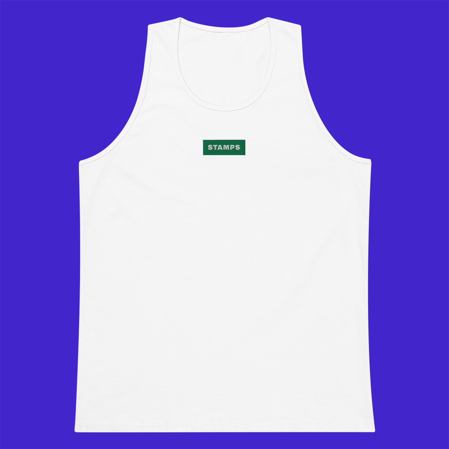 Men's Premium Tank Top - WHITE - STAMPS (green)
