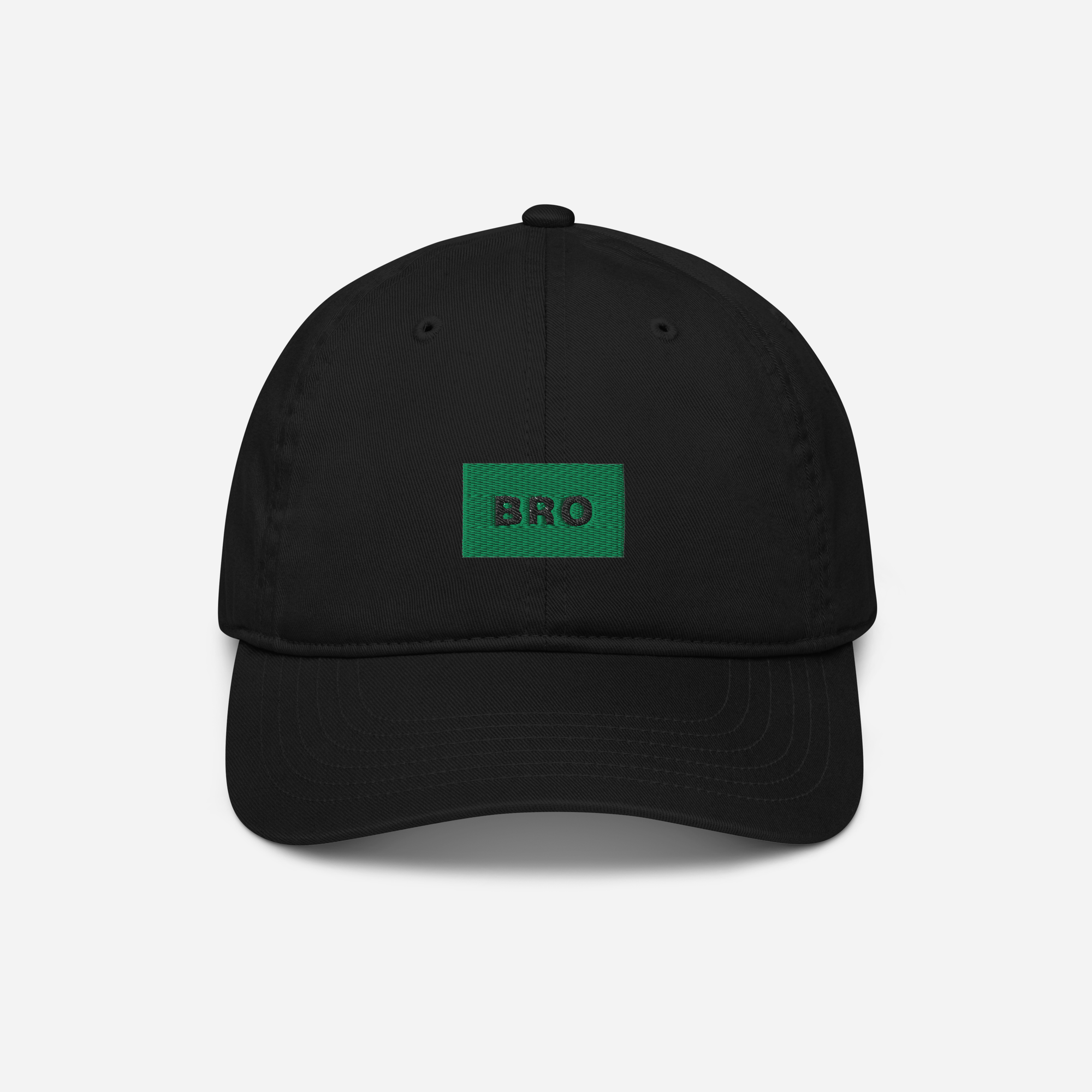 Organic Baseball Cap - BLACK - BRO (green)