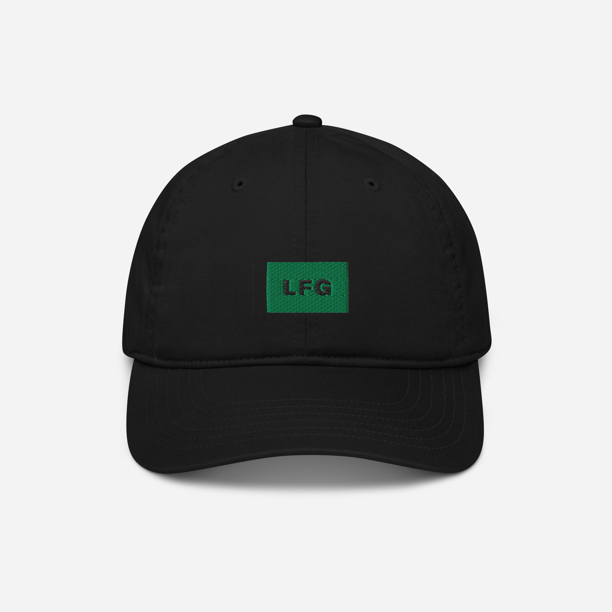 Organic Baseball Cap - Black - LFG (green)