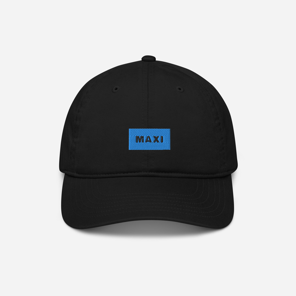 Organic Baseball Cap - Black - MAXI (blue)