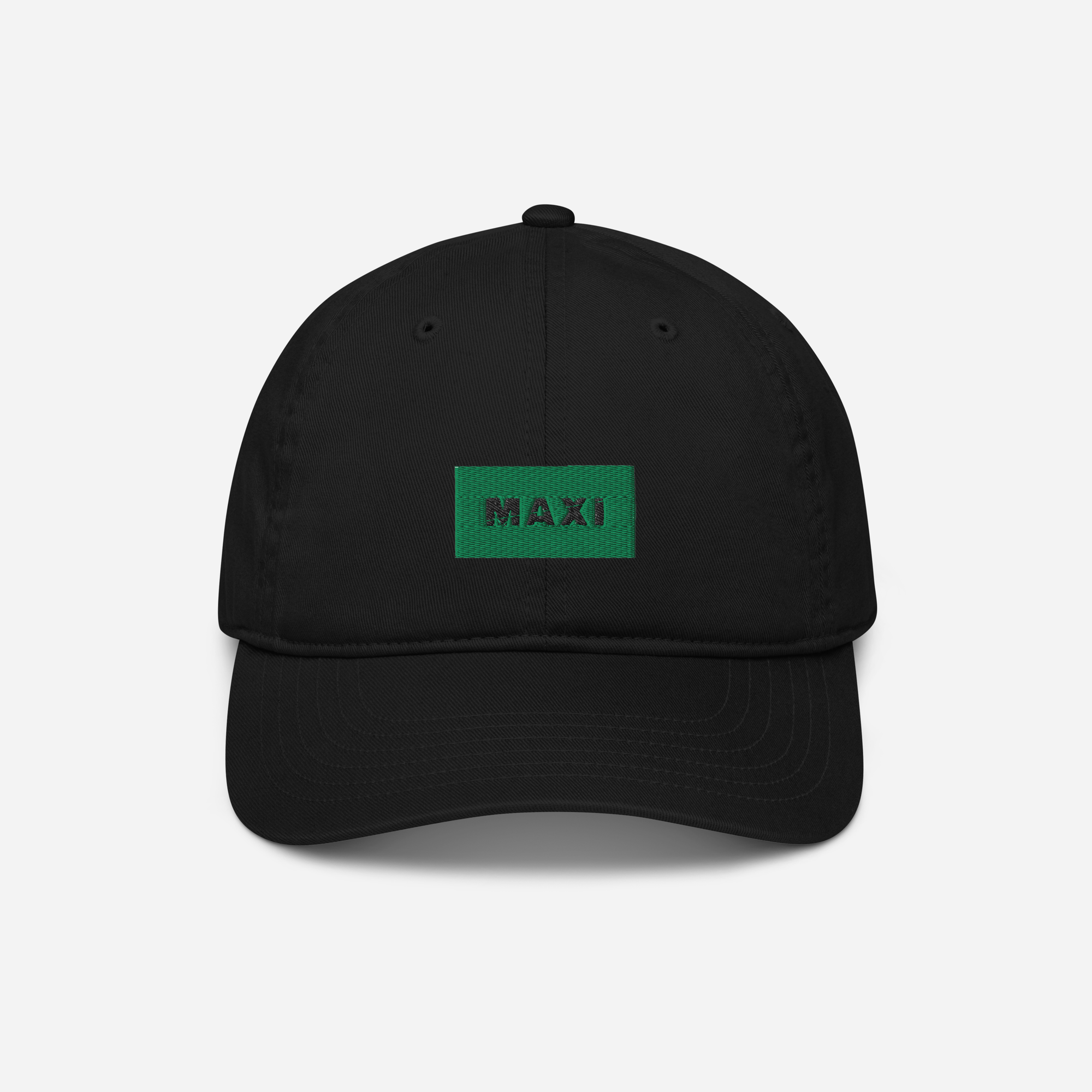 Organic Baseball Cap - Black - MAXI (green)