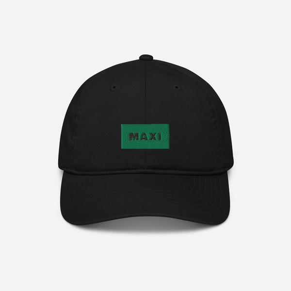 Organic Baseball Cap - Black - MAXI (green)
