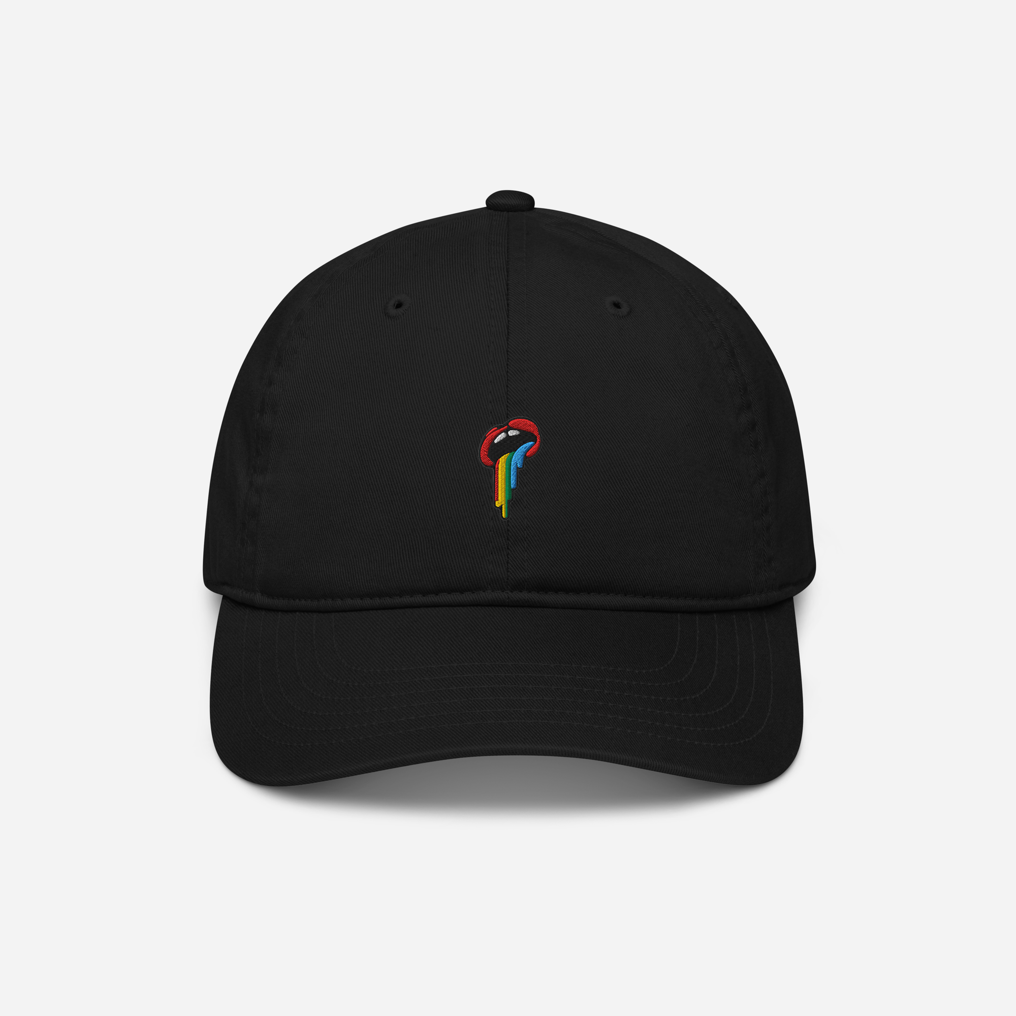 Organic Baseball Cap - Black - Rainbow