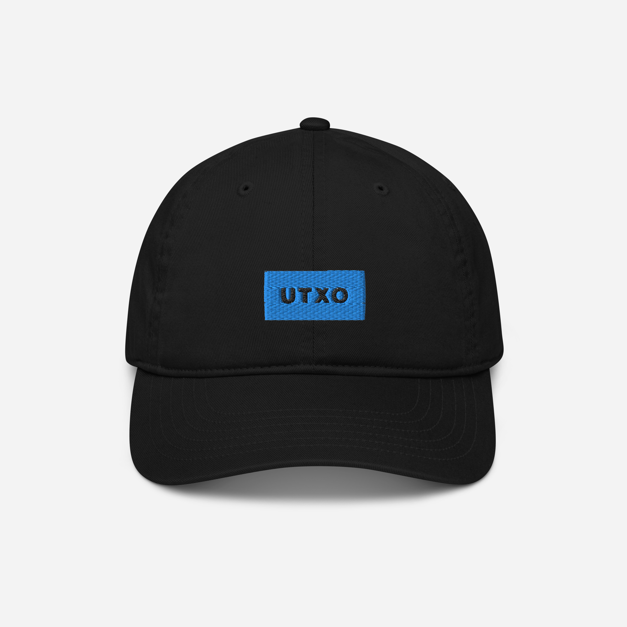 Organic Baseball Cap - Black - UTXO (blue)