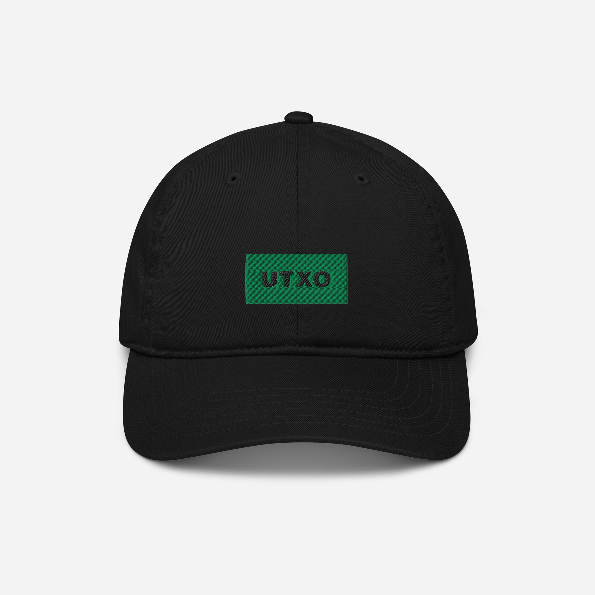 Organic Baseball Cap - Black - UTXO (green)